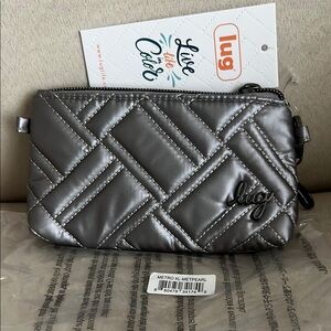 NWT Lug Metro XL ID Pouch in Metallic Pearl